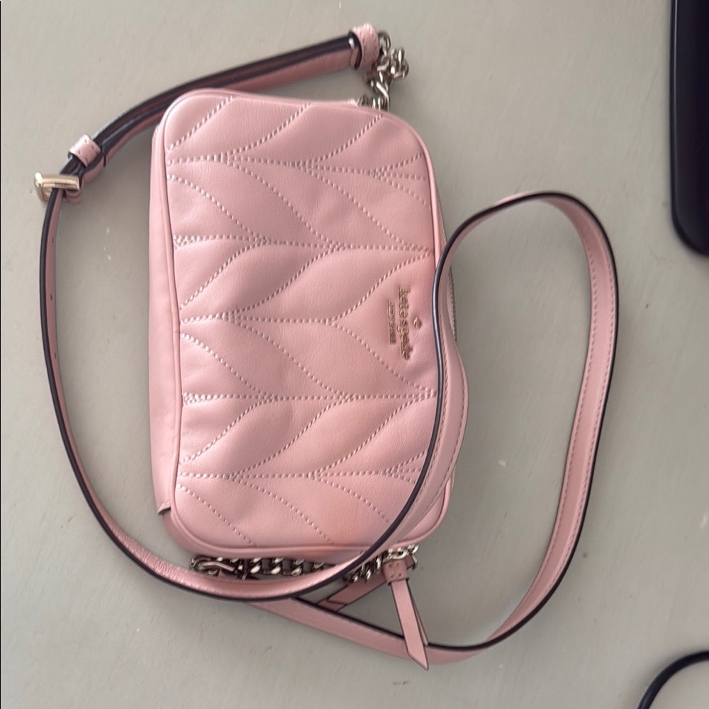 Kate Spade Pink Quilted Crossbody with Adjustable Strap